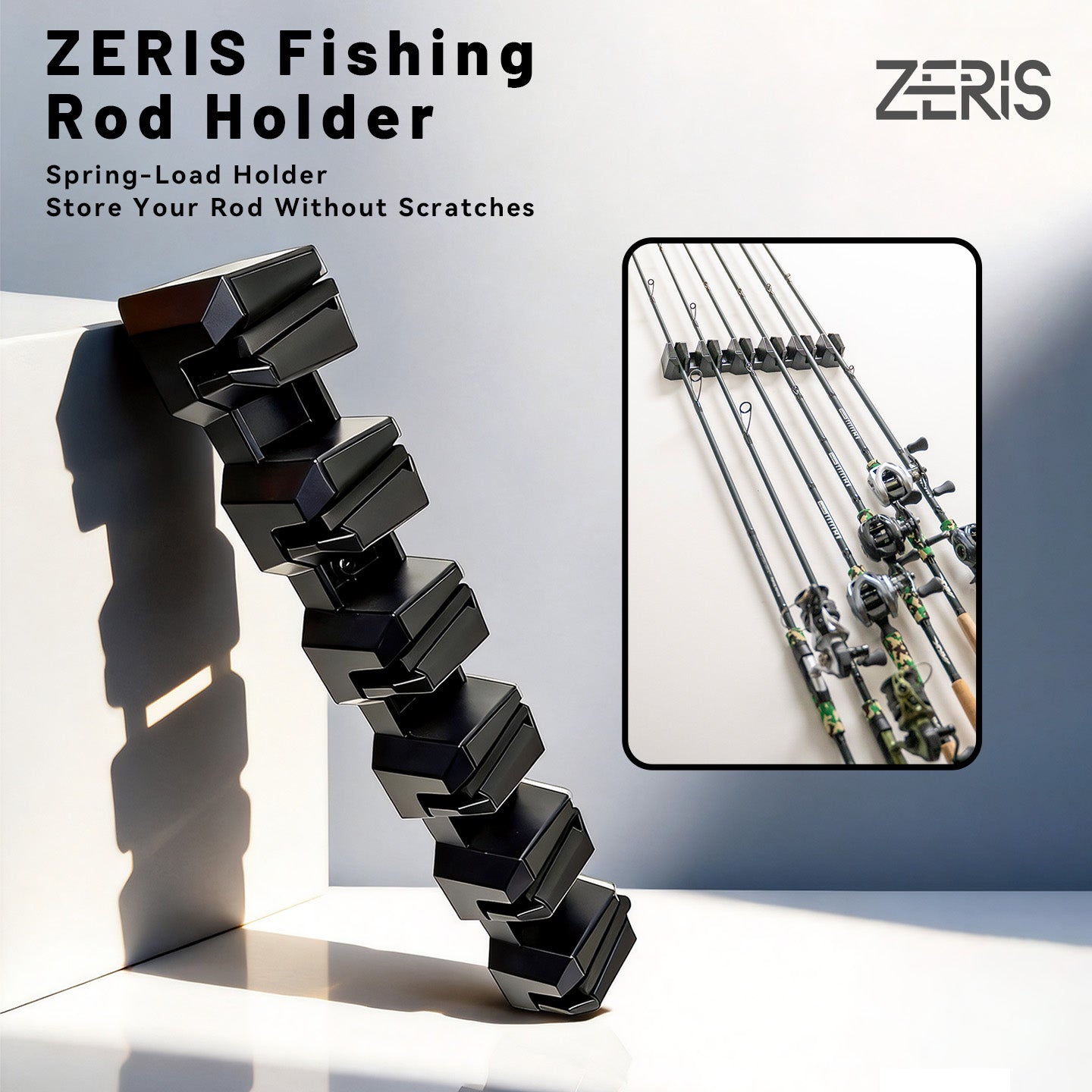 Zeris Fishing Rod Holder – Spring-Load Holder - 6 Slots